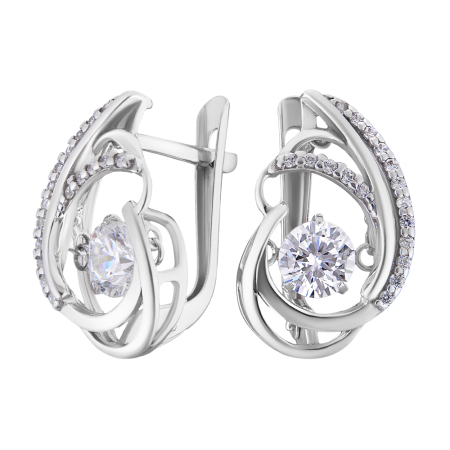 Серебряные серьги с фианитом
