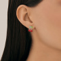 Серьги из серебра с фианитами и эмалью «Ягода»