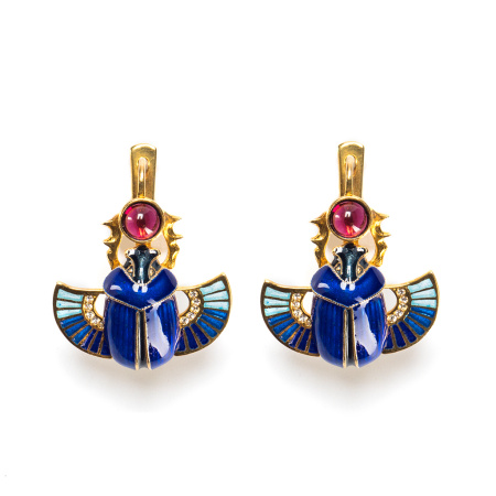 Серебряные серьги «Скарабеи»