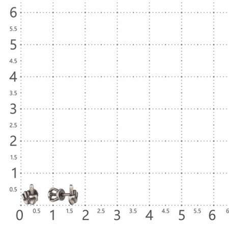 Серебряные серьги пусеты «Жесты-указ»