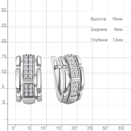 Серебряные серьги с фианитами