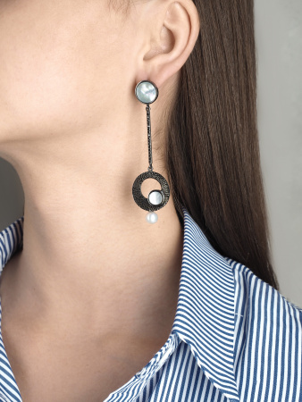 Серебряные серьги с перламутром