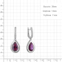 Серьги из серебра с наноаметистом и фианитами