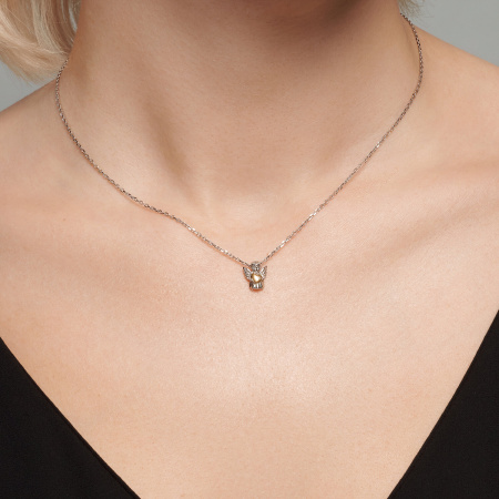 Серебряное колье с бриллиантом «Ангел»