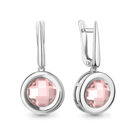 Серьги из серебра с искуственным наноморганитом