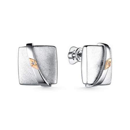 Серьги из серебра с бриллиантом