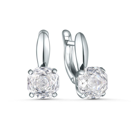 Серьги из серебра с фианитом