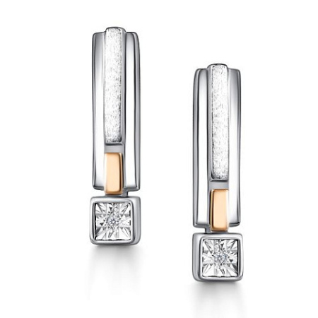 Серьги из серебра с бриллиантами