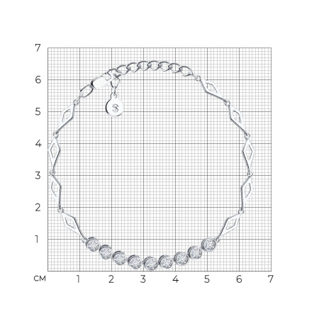 Браслет из серебра с фианитами