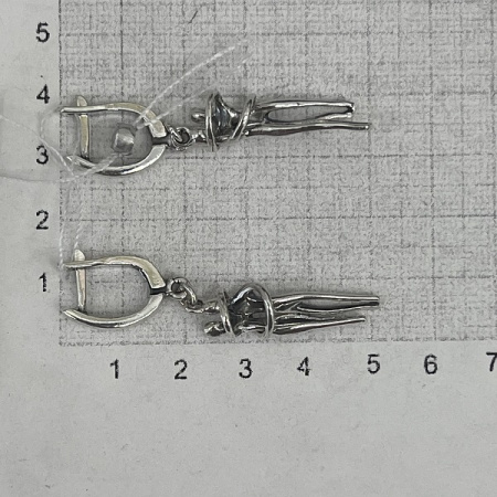 Серебряные серьги «Влюбленные»