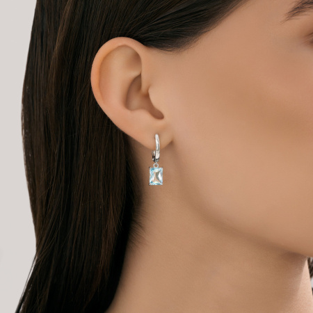 Серьги из серебра с топазами