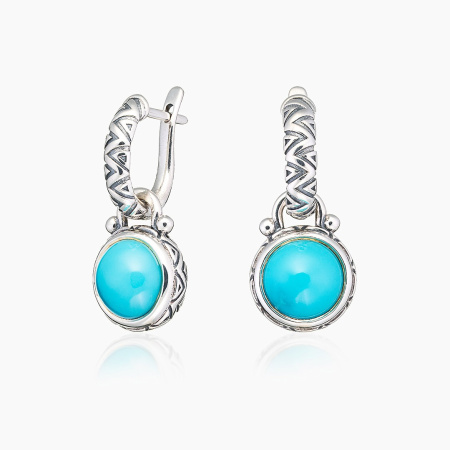 Серьги из серебра с камнем бирюза