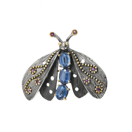 Брошь из серебра с турмалином «Бабочка»
