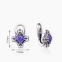 Серебряные серьги «Чароитовый Крест» с чароитом