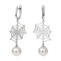 Серебряные серьги с жемчугом «Паутинка»