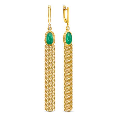 Серьги из серебра с агатом и топазами