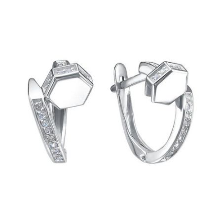Серьги из серебра с фианитами «Гвоздь»