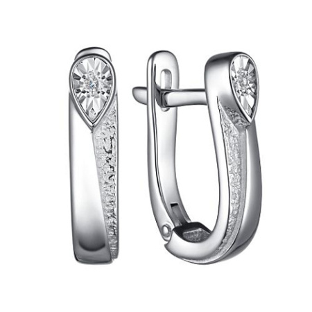 Серьги из серебра с бриллиантом