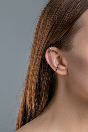 Серьга каффа из серебра