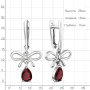 Серебряные серьги с гранатом «Бантик»