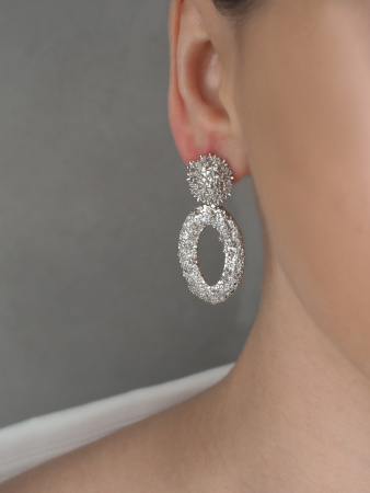 Серебряные серьги текстурные