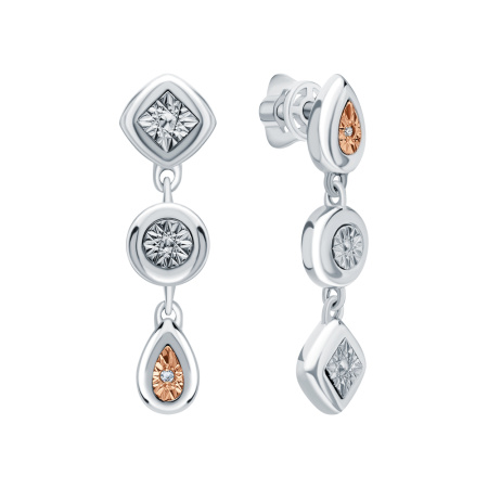 Серьги из серебра с бриллиантами