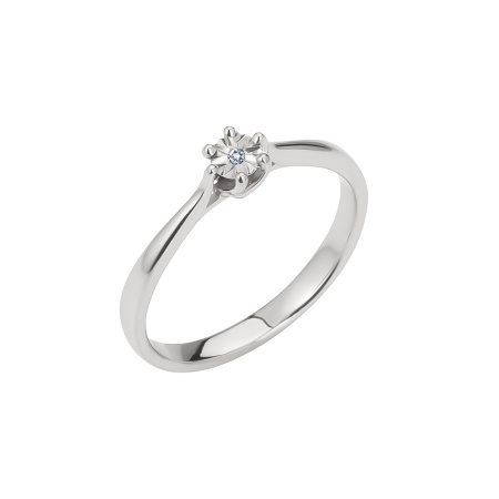 Кольцо из серебра с бриллиантом