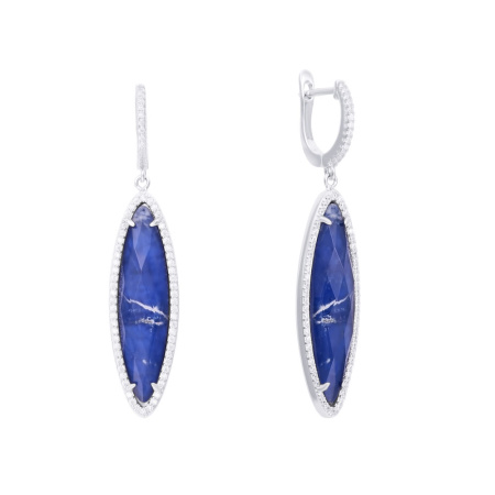 Серьги из серебра с дублетом и фианитом