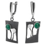 Серебряные серьги с малахитом