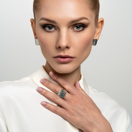 Серебряное кольцо «Мозаика»