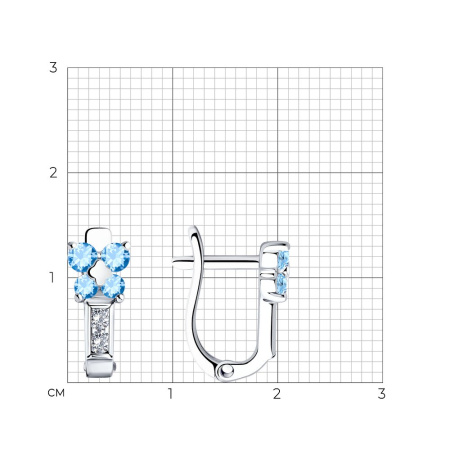 Серьги из серебра с фианитами SOKOLOV