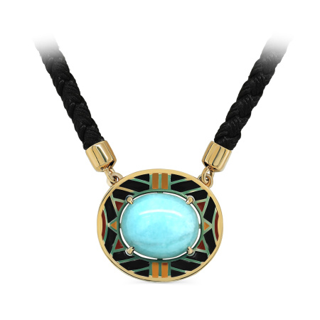 Серебряное колье с амазонитом «Сокровища банту»