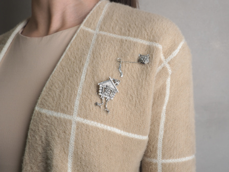 Серебряная брошь «Дрема»