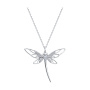 Колье из серебра с фианитами «Стрекоза»