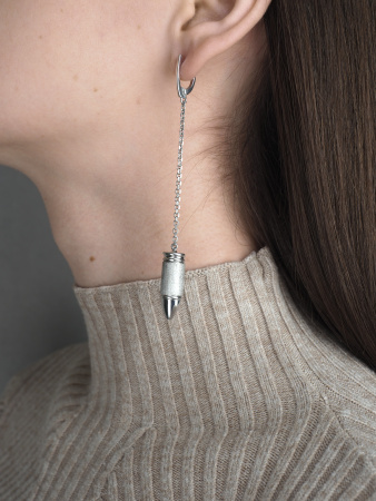 Серебряные серьги «Пуля»