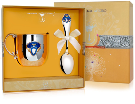 Серебряный набор «Принц» кружка и ложка