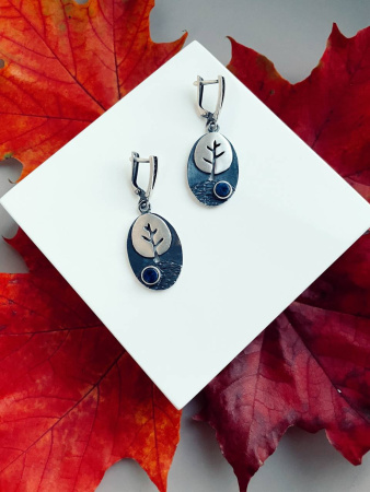 Серьги из серебра с лазуритом