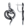 Серьги из серебра «Змея»