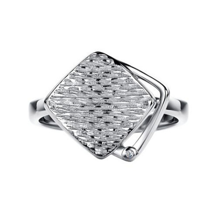 Серебряное кольцо с бриллиантом