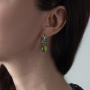 Серьги из серебра с фианитом и эмалью