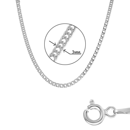 Цепь серебряная «Двойной ромб»