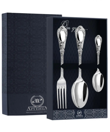 Серебряный набор столовый «Эгоист-Фамильный» 3 предмета