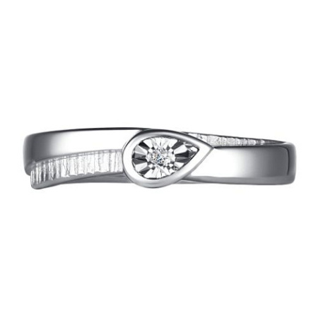 Кольцо из серебра с бриллиантом