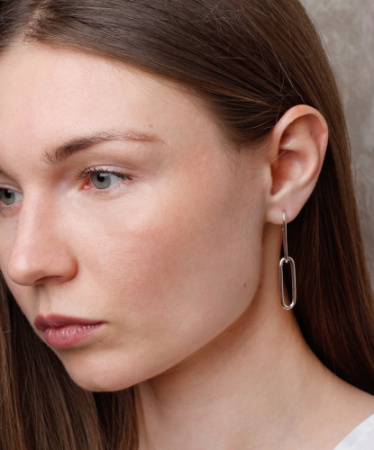 Серебряные пусеты «Геометрия»