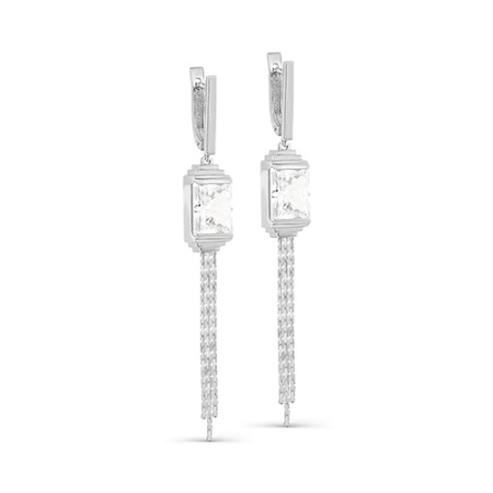 Серьги из серебра с бриллианитами