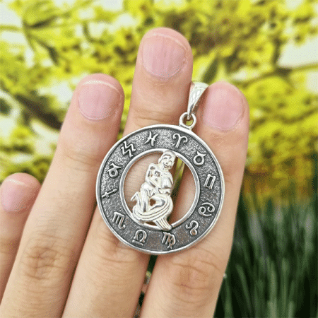 Серебряный кулон знак зодиака «Водолей»