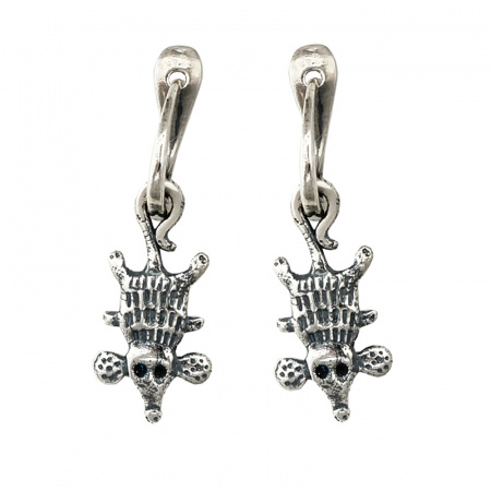 Серебряные серьги «Мышки» с эмалью