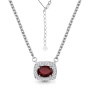 Колье из серебра с гранатом и фианитами