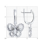 Серьги из серебра с фианитами «Бабочки»