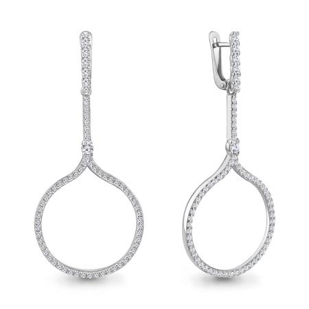 Серьги из серебра с фианитами